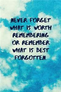Never Forget What Is Worth Remembering or Remember What Is Best Forgotten