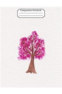 Composition Notebook Watercolor Tree Design Vol 18