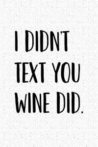 I Didnt Text You Wine Did