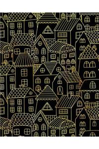 Bullet Journal Notebook Cute Houses Pattern 8