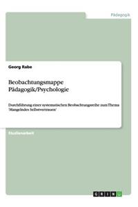 Beobachtungsmappe Pädagogik/Psychologie: Durchführung einer systematischen Beobachtungsreihe zum Thema 'Mangelndes Selbstvertrauen'