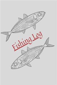 Fishing Log - two fish on gray cover