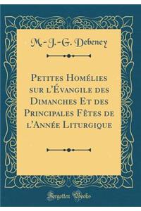 Petites Homï¿½lies Sur l'ï¿½vangile Des Dimanches Et Des Principales Fï¿½tes de l'Annï¿½e Liturgique (Classic Reprint)