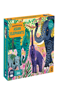 Asian Elephants Endangered Species 300 Piece Puzzle