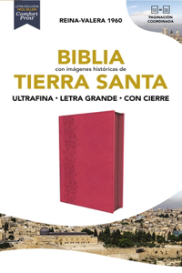 Rvr60, Santa Biblia, Tierra Santa, Ultrafina, Letra Grande, Leathersoft, Fucsia, Con Cierre, Palabras de Jesús En Rojo, Comfort Print