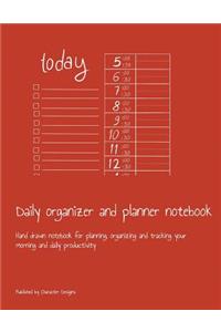 Daily organizer and planner notebook