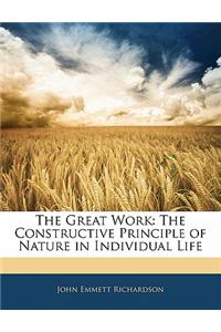 The Great Work: The Constructive Principle of Nature in Individual Life