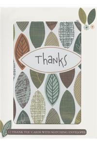 Leaf Patterns Thank You Cards
