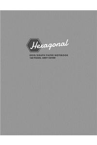 Hexagonal Grid/Graph Paper Notebook, 160 Pages, Grey Cover