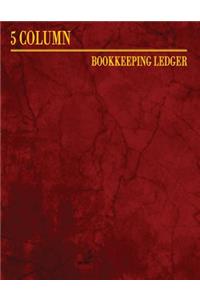 5 Column Bookkeeping Ledger