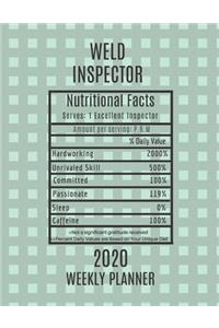Weld Inspector Weekly Planner 2020 - Nutritional Facts