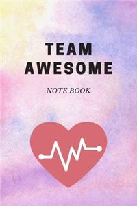 Team Awesome: Journal - Pink Diary, Planner, Gratitude, Writing, Travel, Goal, Bullet Notebook - 6x9 120 pages