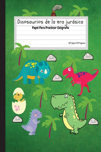 Dinosaurios de la era jurásica - Papel Para Practicar Caligrafía