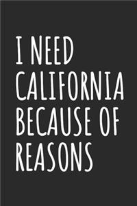 I Need California Because Of Reasons