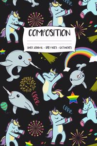 Unicorn Narwhal Party Magical Rainbow Cute Composition