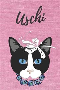 personalisiertes Notizbuch Katze / Journal / Malbuch / Tagebuch / Kritzelbuch / DIN A5 / Geschenk Uschi