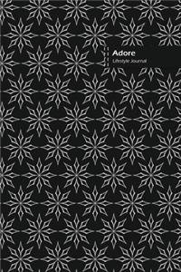 Adore Lifestyle Journal, Blank Write-in Notebook, Dotted Lines, Wide Ruled, Size (A5) 6 x 9 In (Black)
