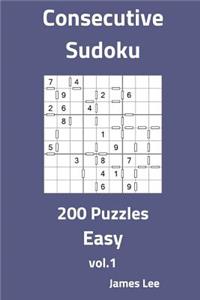 Consecutive Sudoku Puzzles - Easy 200 Vol. 1