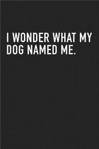 I Wonder What My Dog Named Me