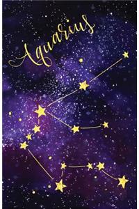 Journal Notebook Zodiac Sign Aquarius Constellation
