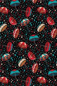 Bullet Journal Notebook Umbrellas in the Rain Pattern 2