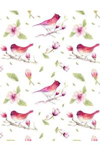 My Big Fat Bullet Journal for Bird Lovers Birds in Magnolias Pattern