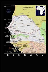 Modern Day Color Map of Senegal in Africa Journal