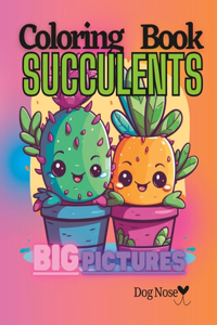 Succulent Large Print Coloring Book For kids