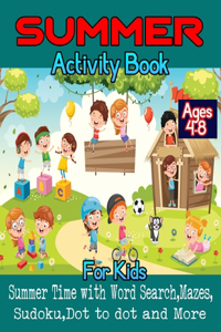 Summer Activity Book For Kids Ages 4-8