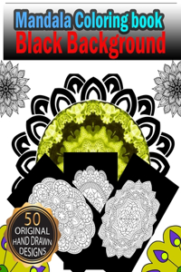 MANDALA Coloring Book Black Background