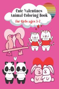 Cute Animal Valentines Coloring Book for Girls ages 3-7