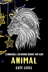 Zendoodle Coloring Books for Kids - Animal - Easy Level