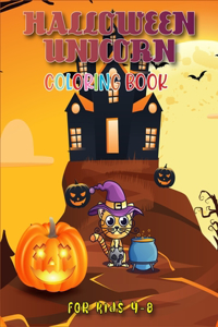 Halloween Unicorn Coloring Book for Kids 4-8