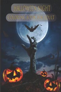 halloween night coloring book for adult