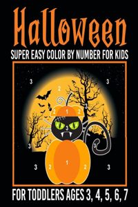 Halloween Super Easy Color by Number for Kids