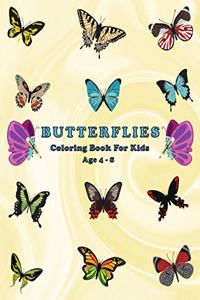 Butterflies coloring book for Kids Ages 4-8