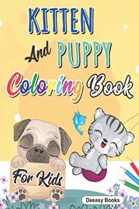 Kitten And Puppy Coloring Book for kids