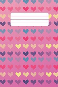 Girls College Ruled Composition Notebook Heart Themed - 100 Pages 6x9