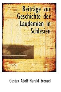 Beitrage Zur Geschichte Der Laudemien in Schlesien