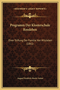 Programm Der Klosterschule Rossleben