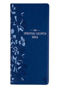 Spiritual Growth Bible, Study Bible, NLT - New Living Translation Holy Bible, Faux Leather, Navy