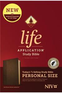 NIV Life Application Study Bible, Third Edition, Personal Size (Leatherlike, Dark Brown/Brown, Indexed)