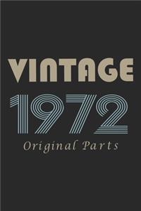 Retro Birthday - Vintage 1972 Notebook Original Parts Gift