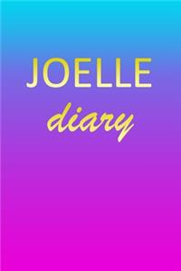 Joelle: Journal Diary - Personalized First Name Personal Writing - Letter J Blue Purple Pink Gold Effect Cover - Daily Diaries for Journalists & Writers - J