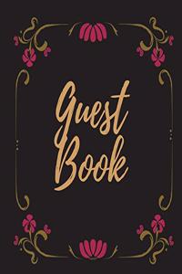Guest Book - Gold Frame #17 For any occasion Light Green Color Pages 8.5 x 8.5 Inches 82 pages