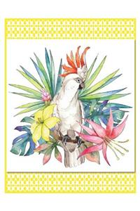 Tropical Parrot - Oversized 8.5x11, 150 Page Lined Blank Journal Notebook