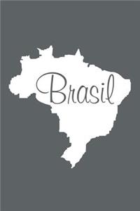 Brasil - Slate Grey Lined Notebook with Margins (Brazil)