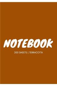 Notebook 200 Sheets: Terracotta: Notebook 7 X 10: Notebook 400 Pages