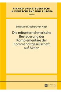 mitunternehmerische Besteuerung der Komplementaere der Kommanditgesellschaft auf Aktien