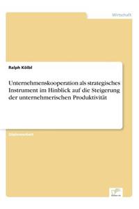 Unternehmenskooperation als strategisches Instrument im Hinblick auf die Steigerung der unternehmerischen Produktivität